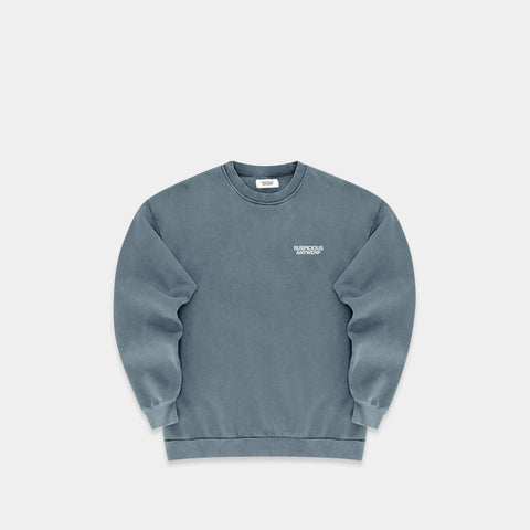The Essentials Crewneck - Stonewash Navy