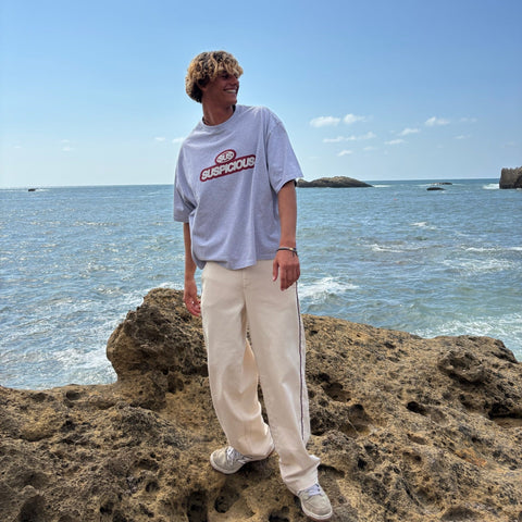 S2 / Stamped Piping Barrel Pants - Sand