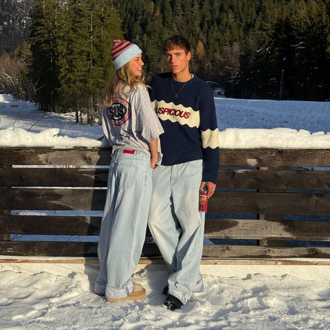 Winter4 / Break Knitted Wavy Sweat - Nightfall