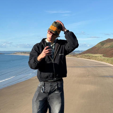 Fall / Reversible Canvas Hooded Jacket - Black