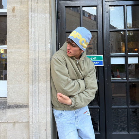 Fall / Reversible Canvas Hooded Jacket - Lichen Green