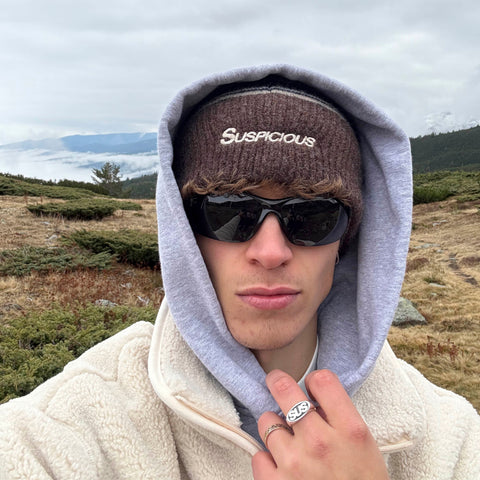 Winter3 / Striped Beanie - Blue & Brown