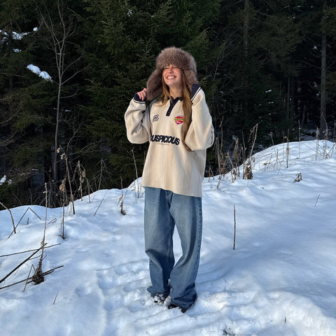 Winter4 / Kasteel Longsleeve Knitted Polo - Washed Clay