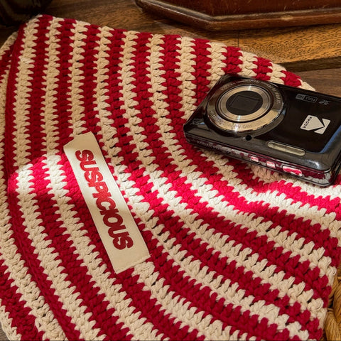 Spring / Spiral Crochet Hat - Red