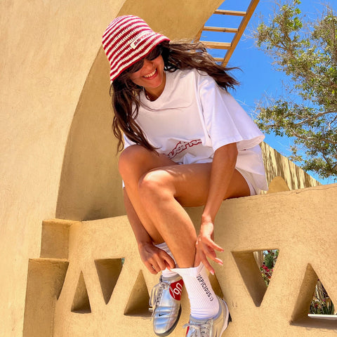 Spring / Spiral Crochet Hat - Red