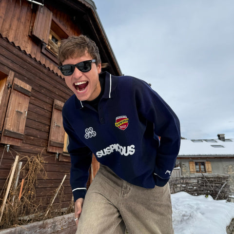 Winter4 / Kasteel Longsleeve Knitted Polo - Nightfall