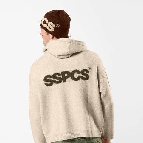 Fall / Backmark Knitted Zipped Hoodie - Dune