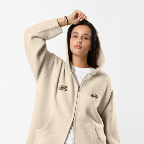 Fall / Backmark Knitted Zipped Hoodie - Dune