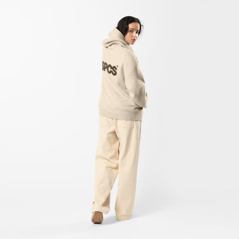 Fall / Backmark Knitted Zipped Hoodie - Dune