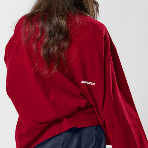 Off Season / Badge Line Up Longsleeve - Dark Red