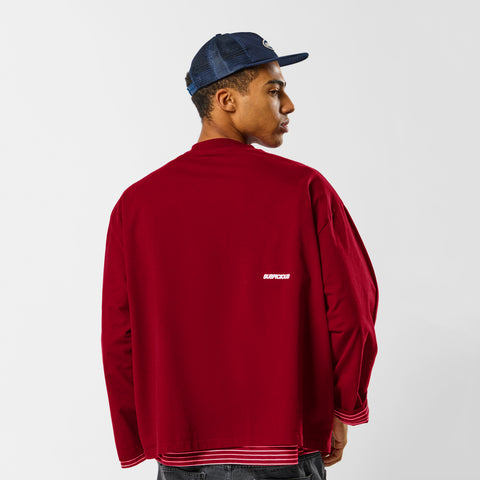 Off Season / Badge Line Up Longsleeve - Dark Red