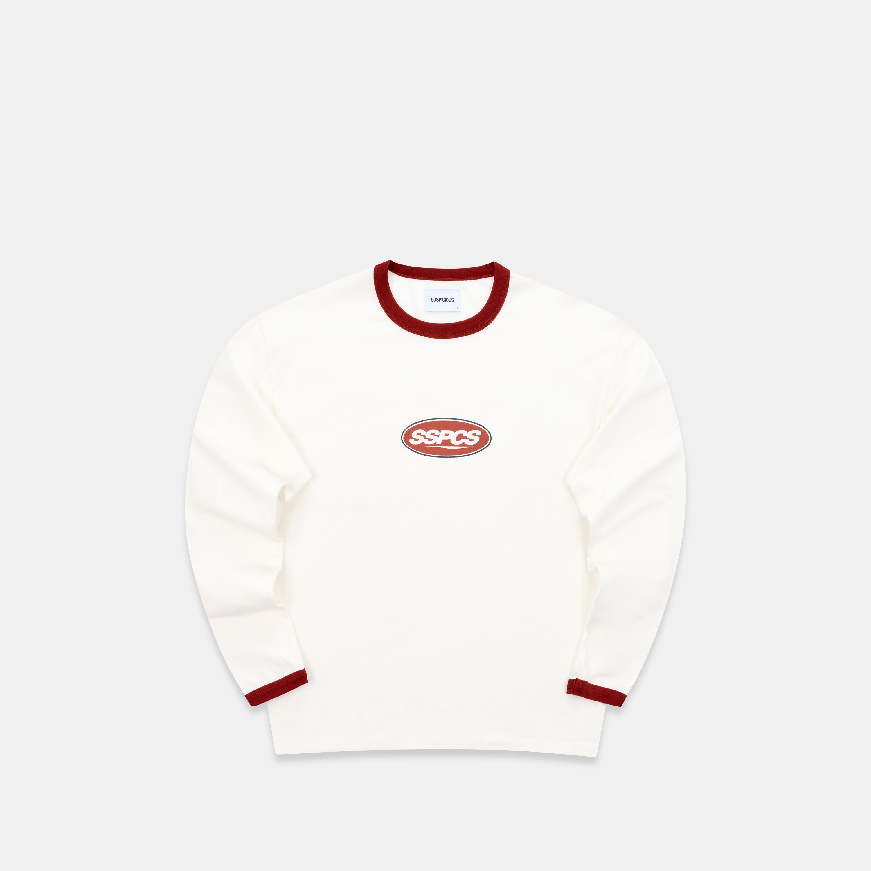 Badge Ringer Longsleeve - Red – Suspicious Antwerp