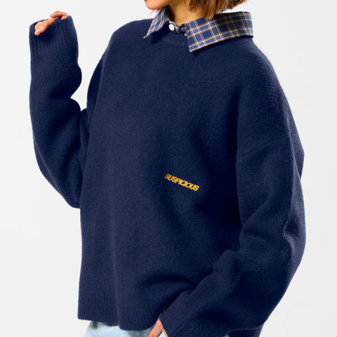 Camo / Base Knitted Sweat - Deep Navy