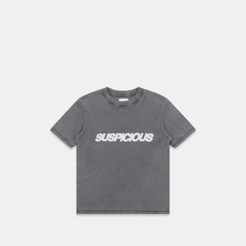 Leopard / Base Rib Tee - Washed Charcoal