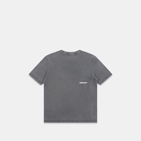 Leopard / Base Rib Tee - Washed Charcoal