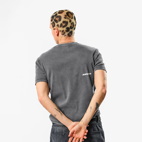 Leopard / Base Rib Tee - Washed Charcoal