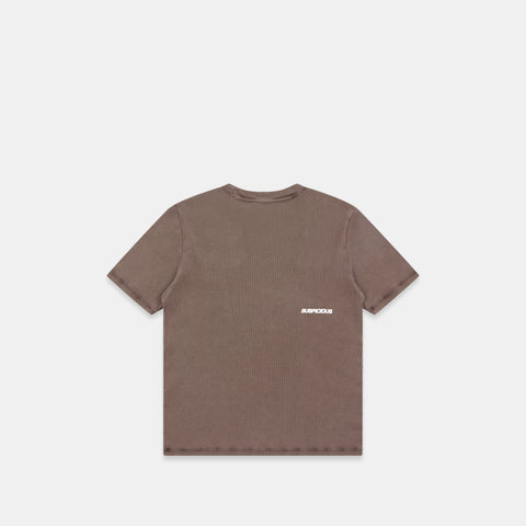 Leopard / Base Rib Tee - Washed Espresso
