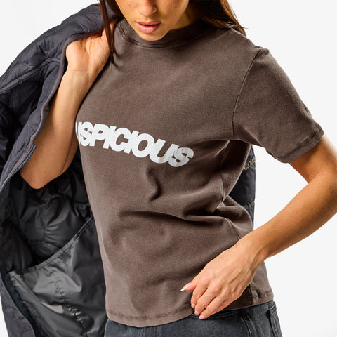 Leopard / Base Rib Tee - Washed Espresso