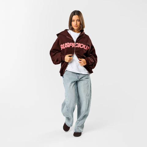 Camo / Base Zip-Up Hoodie - Burnt Mahogany