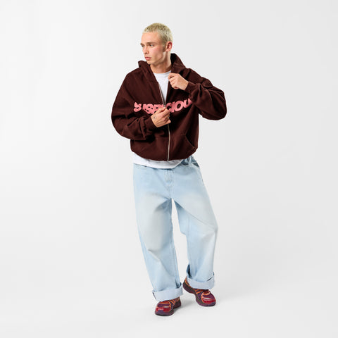 Camo / Base Zip-Up Hoodie - Burnt Mahogany