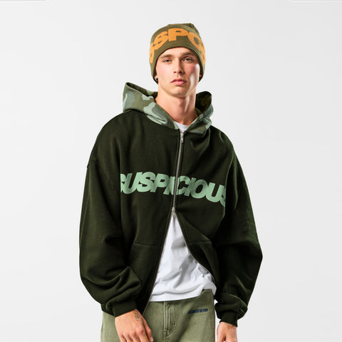Camo / Base Zip-Up Hoodie - Tarmac