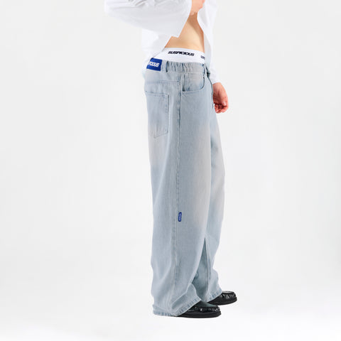 Basics / Basic Baggy Jeans - Bleached