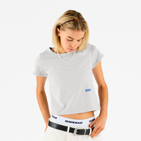 Basics / Basic W Baby Tee - Ash