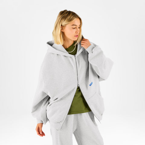 Basics / Basic Zip-Up Hoodie - Ash