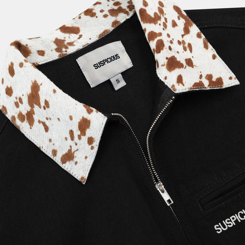 Daisy Denim Zip-Up Jacket - Black