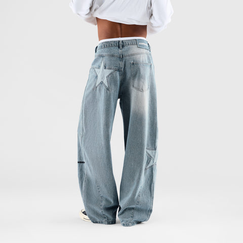 Suspicious Cowboys / Bleached Star Barrel Jeans - Washed Blue