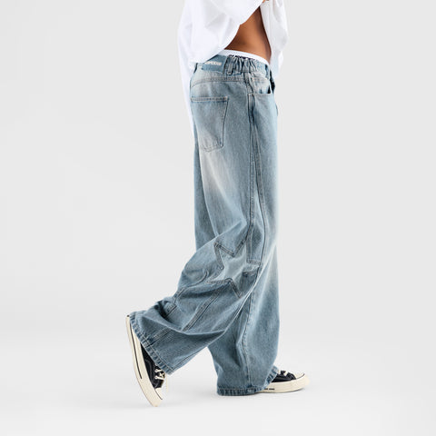 Suspicious Cowboys / Bleached Star Barrel Jeans - Washed Blue