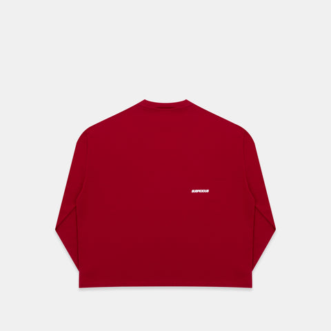 Off Season / Badge Line Up Longsleeve - Dark Red