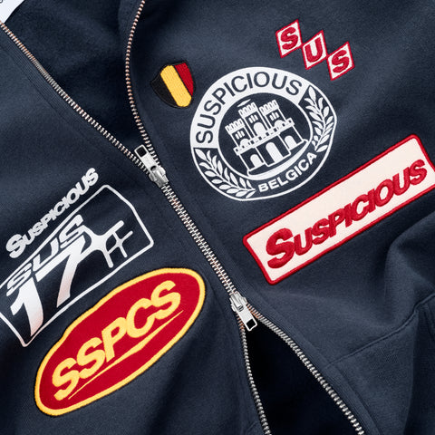 Off Season / Badge Line Up Zip-Up Hoodie - Nightfall