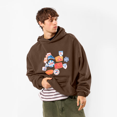 Winter3 / Patchwork Hoodie - Coffee