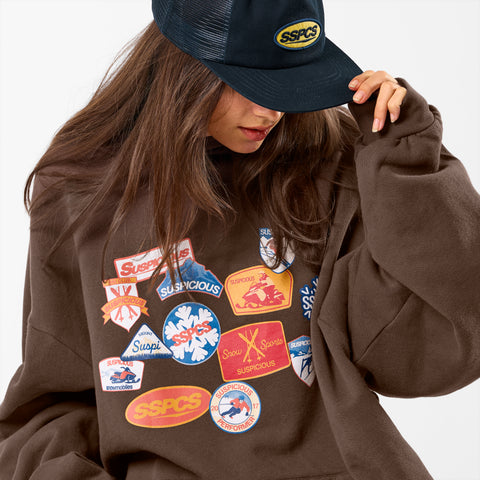 Winter3 / Patchwork Hoodie - Coffee