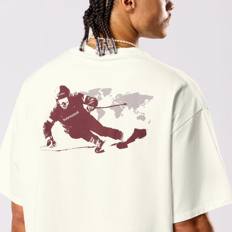 Winter3 / Race the map Tee - Natural