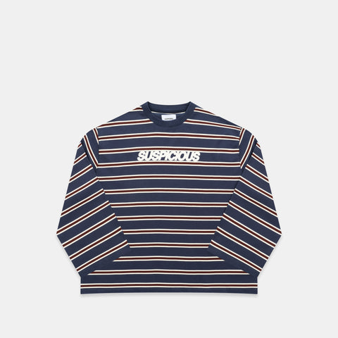 Winter1 / Striped Longsleeve - Navy & Red
