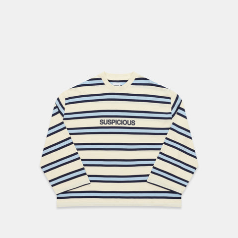 Spring 1 / Suspicious Striped Longsleeve - Natural & Blue
