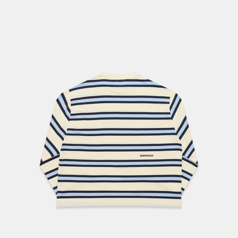 Spring 1 / Suspicious Striped Longsleeve - Natural & Blue