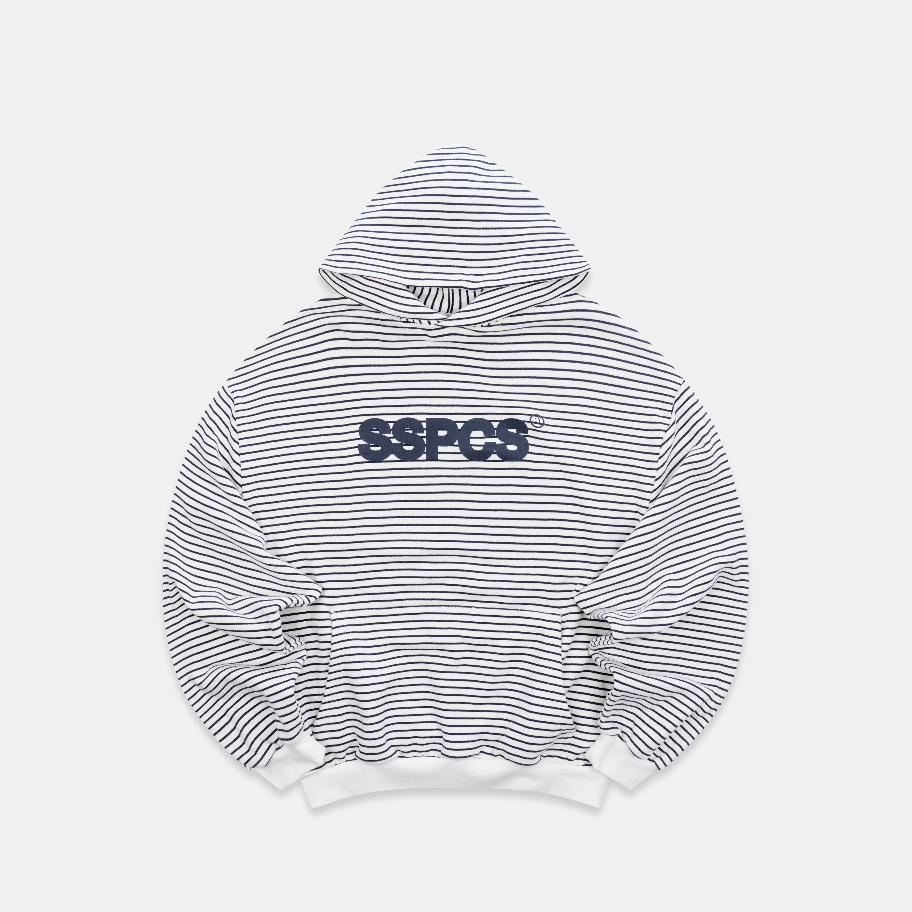 The SSPCS Striped Hoodie - White – Suspicious Antwerp