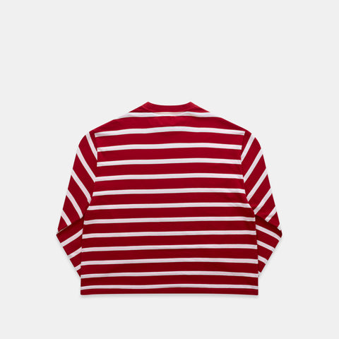 Bestsellers Variants / The Slanted Striped Longsleeve - Ruby Red & Pink
