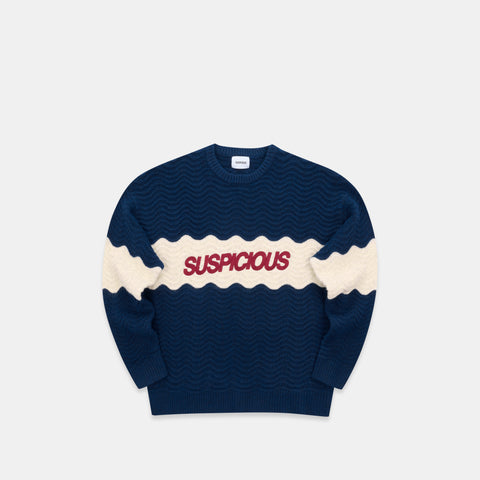 Winter4 / Break Knitted Wavy Sweat - Nightfall