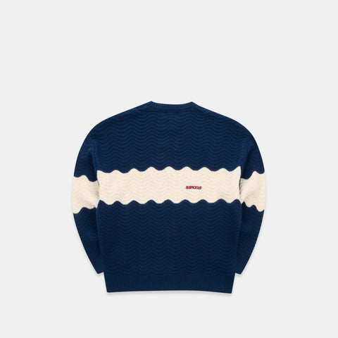 Winter4 / Break Knitted Wavy Sweat - Nightfall