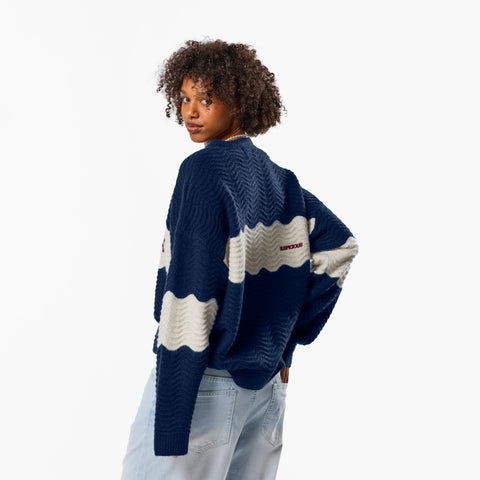 Winter4 / Break Knitted Wavy Sweat - Nightfall