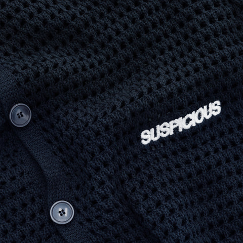 C&L / Essentials Crochet Shortsleeve Shirt - Coastal Blue