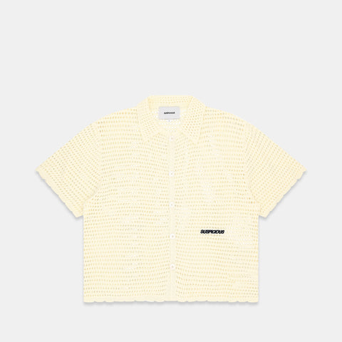 C&L / Essentials Crochet Shortsleeve Shirt - Natural