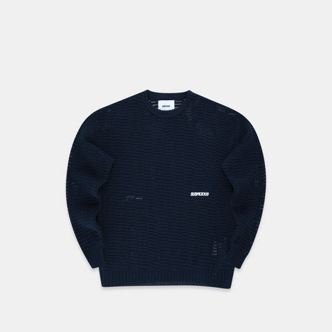 C&L / Essentials Crochet Sweat - Coastal Blue