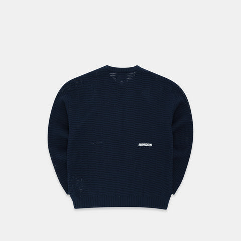 C&L / Essentials Crochet Sweat - Coastal Blue