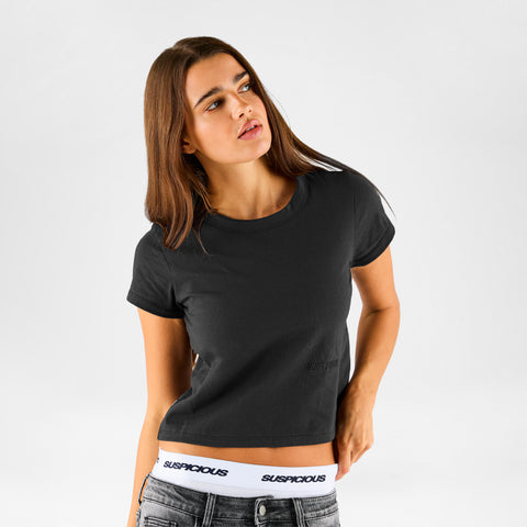 Women Drop / Clave W Baby Tee - Black