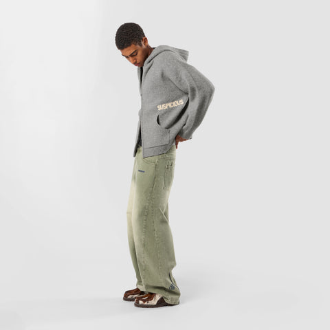 Winter1 / Core Knitted Zipped Hoodie - Heather Grey